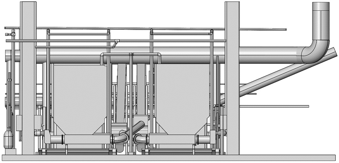 CAD model of Wastewater Treatment Equipment, Structure and Plumbing to help design new equipment